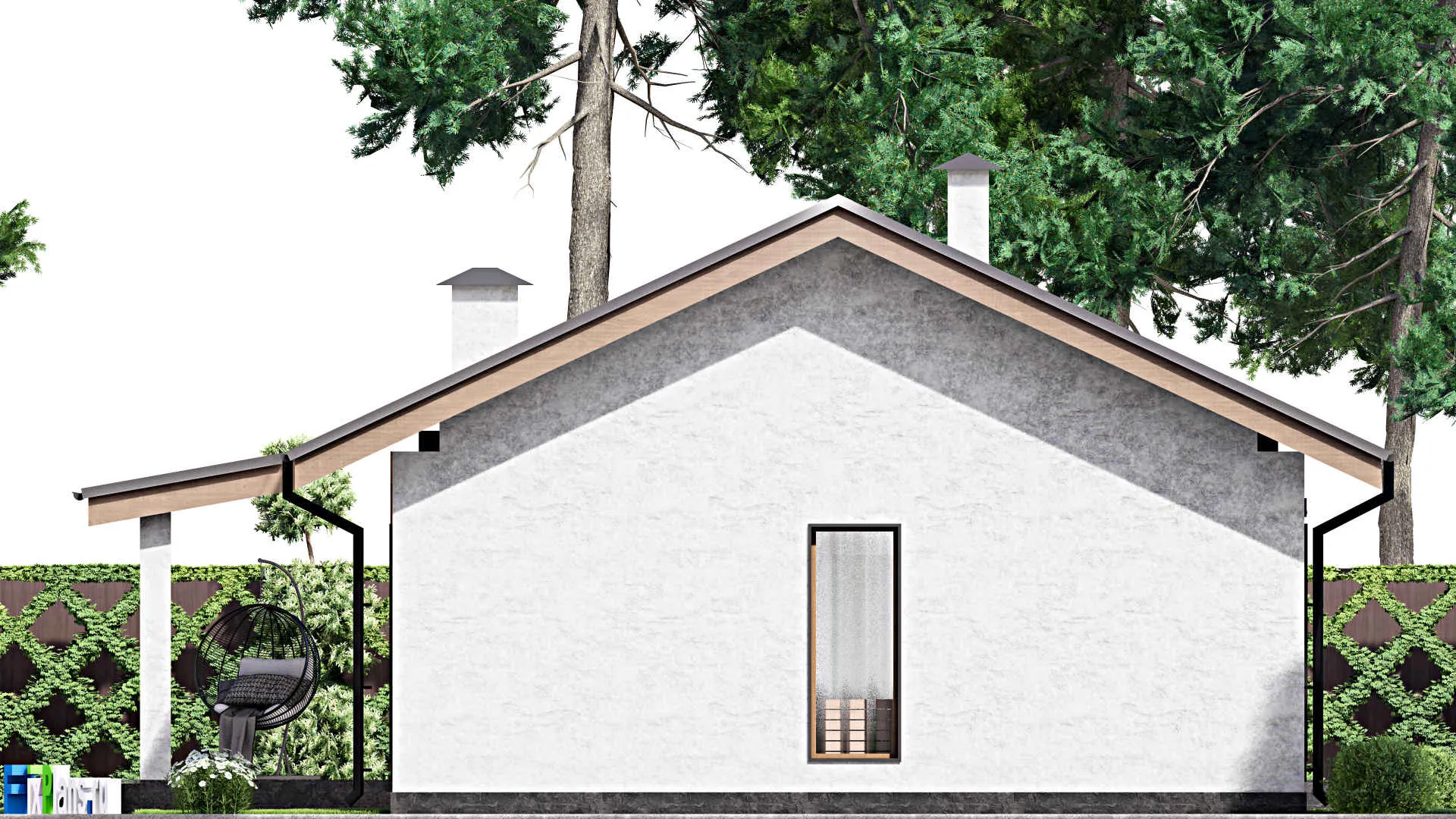 F-13931 - Проект одноэтажного дома 12 на 20, площадью 160 м² с террасой и 3 спальнями