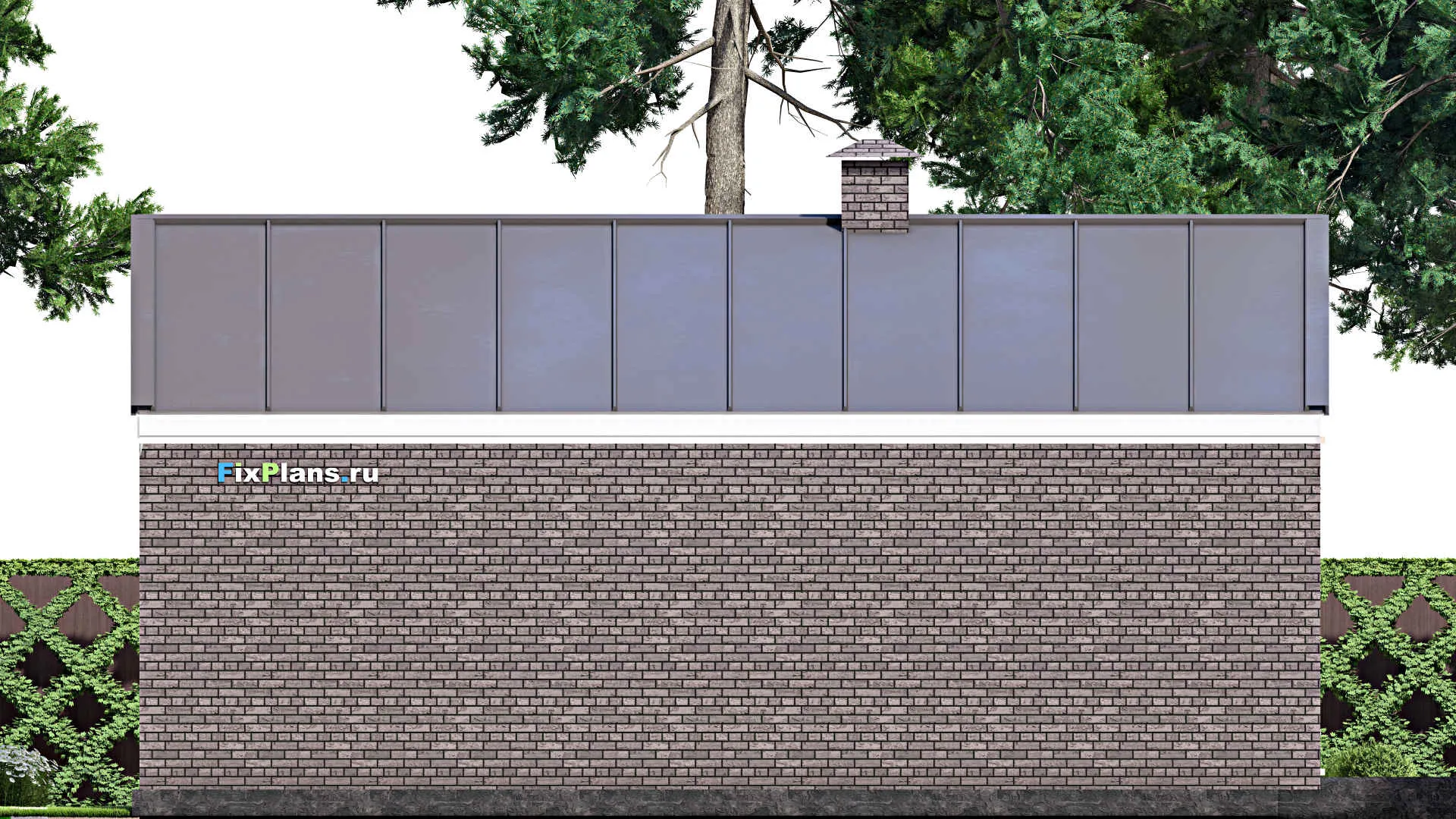 F-13544 - План одноэтажного дома 14 на 19, площадью 190 м² с террасой и 2 спальнями