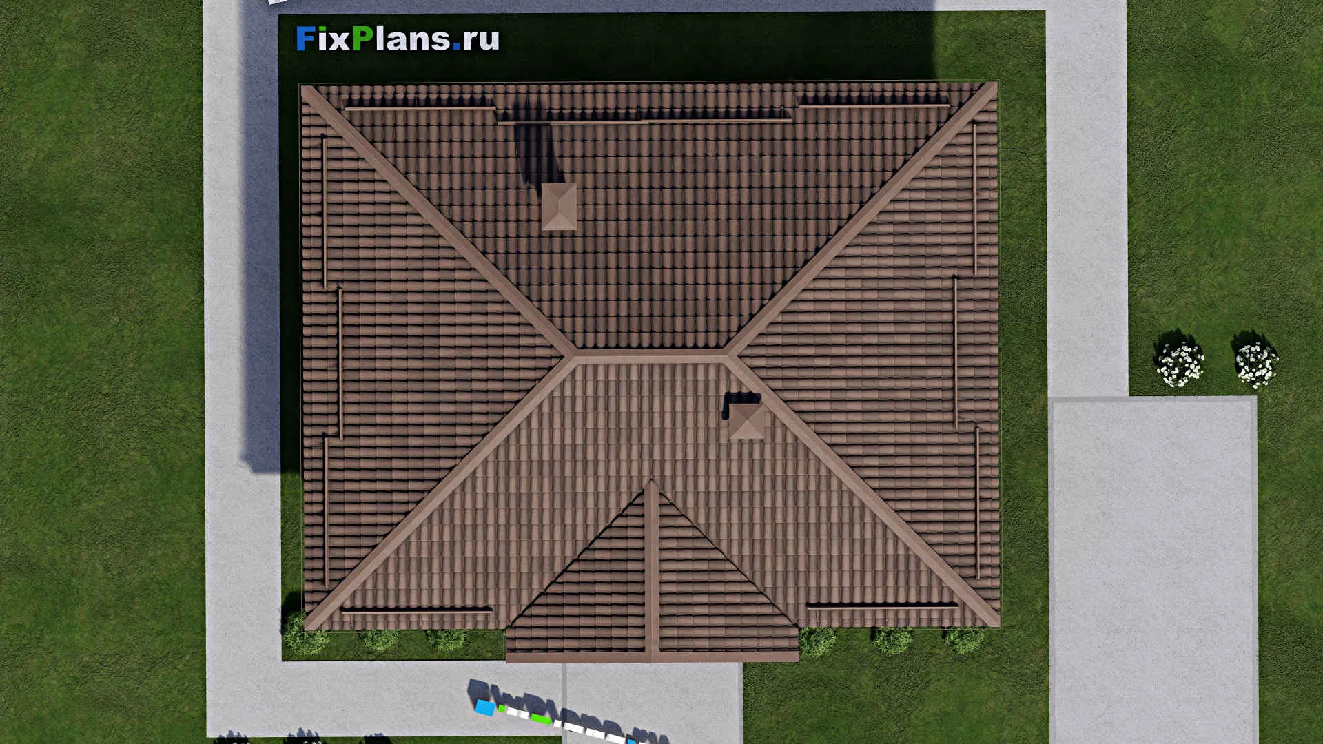 F-9629 - Проект одноэтажного дома 10 на 13, площадью 100 м² с 3 спальнями