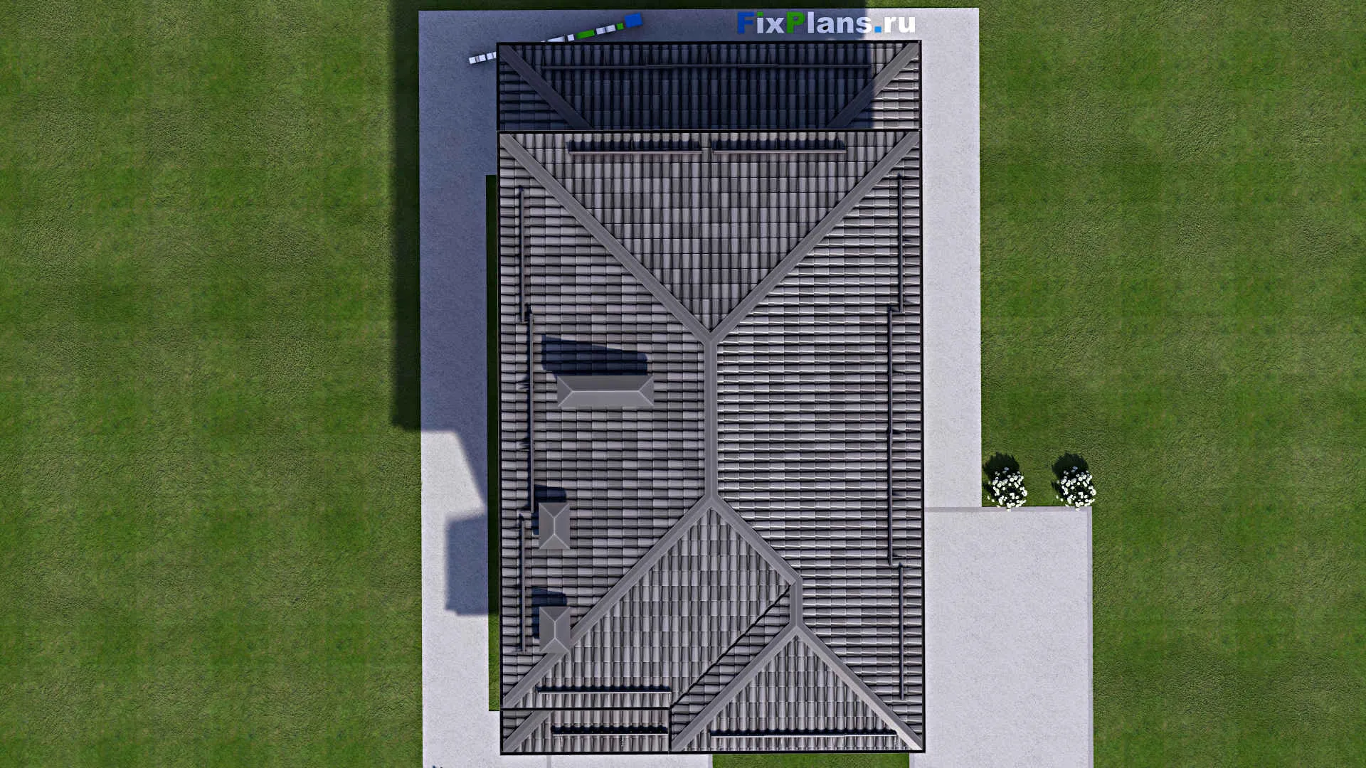 F-12248 - Проект двухэтажного дома 8 на 15, площадью 150 м² с террасой и 4 спальнями