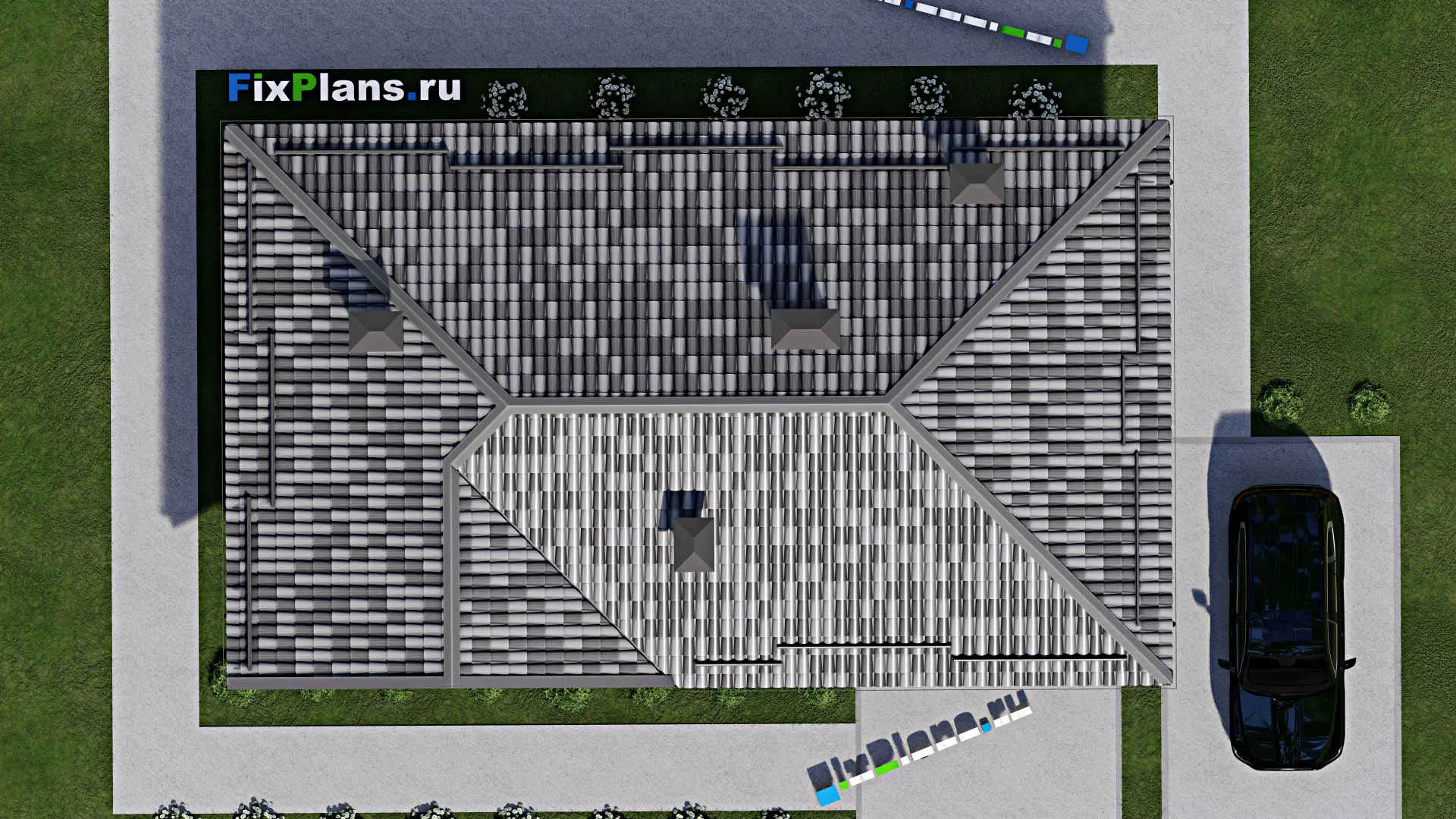 F-7802 - Проект бани 9 на 15, площадью 100 м² с терассой и 2 санузлами