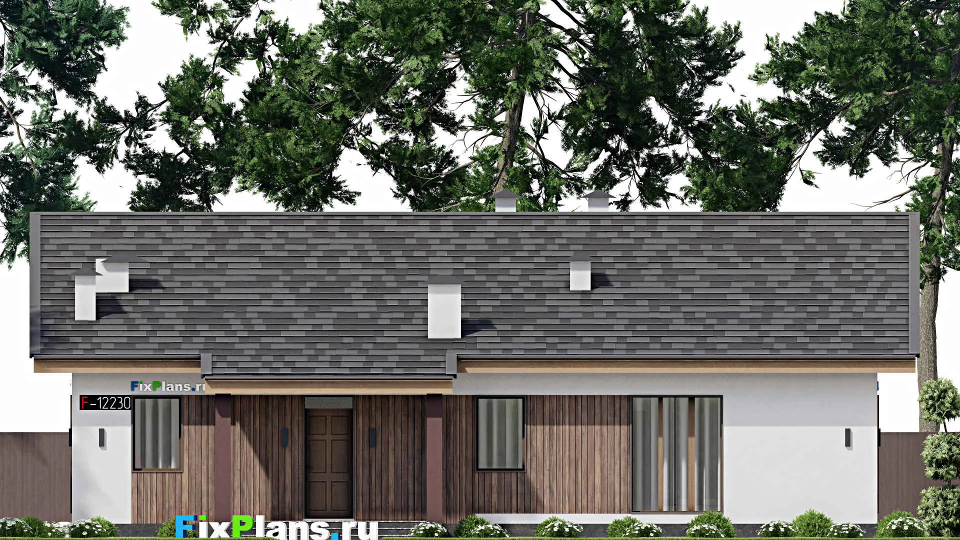 F-12230 - План одноэтажного дома 16 на 16, площадью 180 м² с 4 спальнями