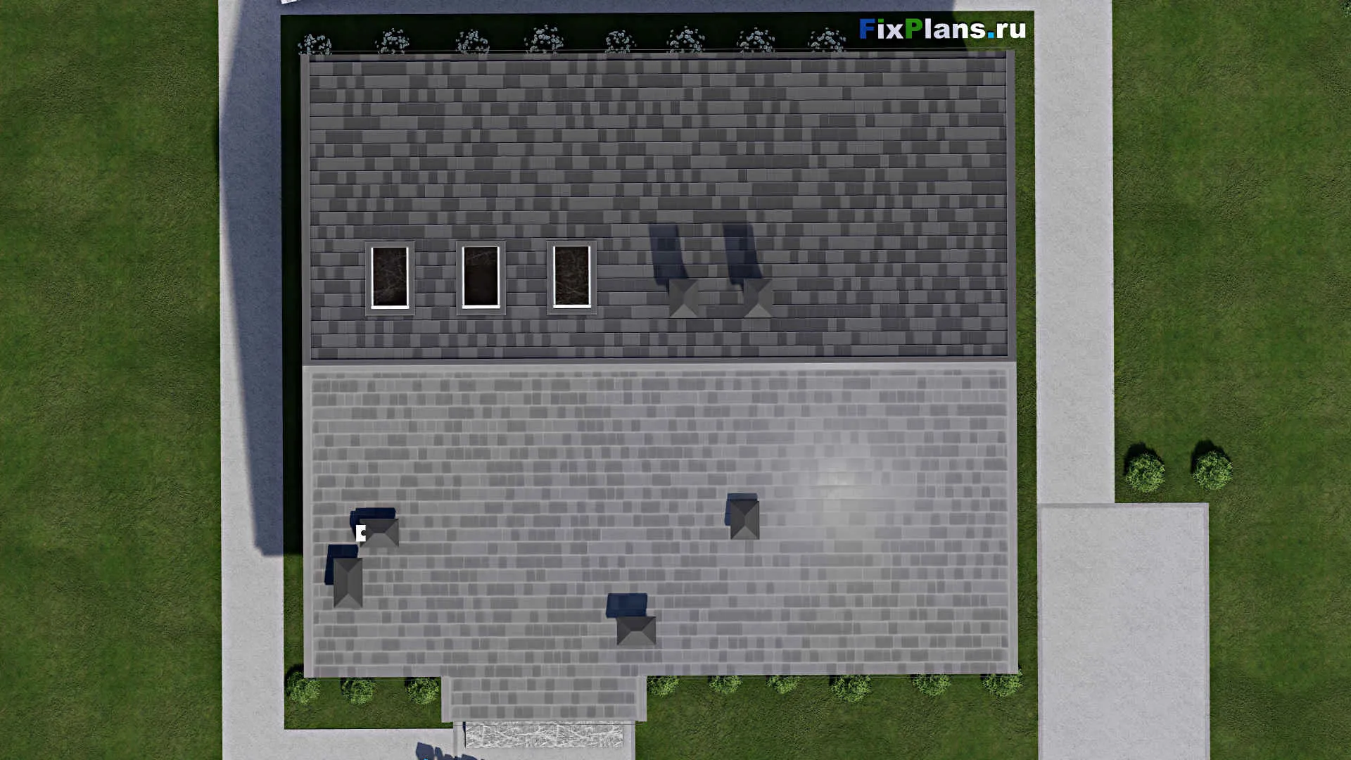 F-12230 - План одноэтажного дома 16 на 16, площадью 180 м² с 4 спальнями