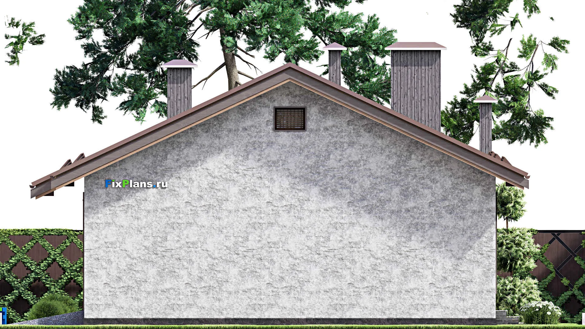 F-14030 - Проект одноэтажного дома 13 на 23, площадью 190 м² с баней, гаражом на 1 машину и 2 спальнями