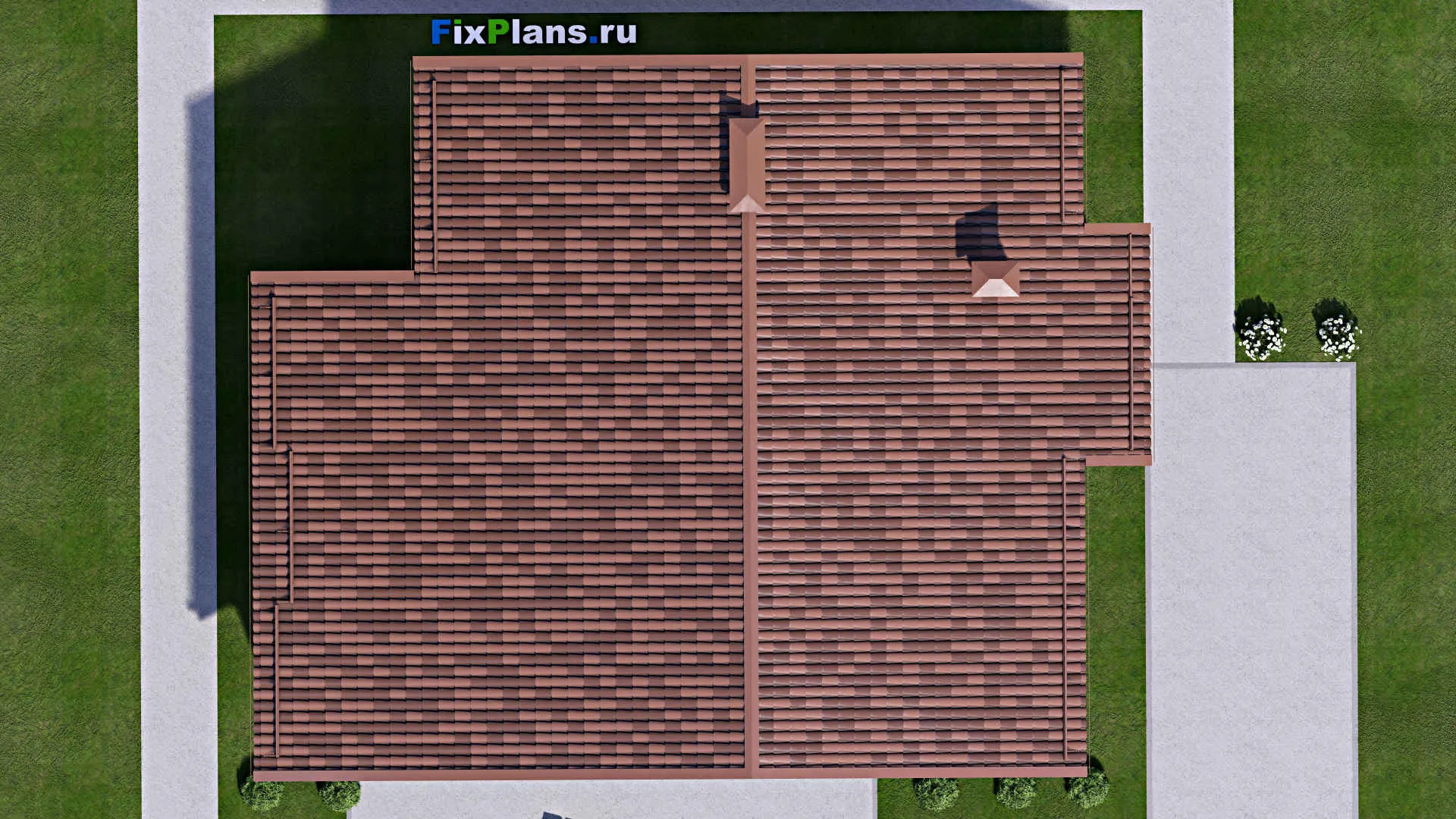 F-13346 - Планы дома с мансардой 13 на 17, площадью 260 м² с террасой, балконом и 4 спальнями