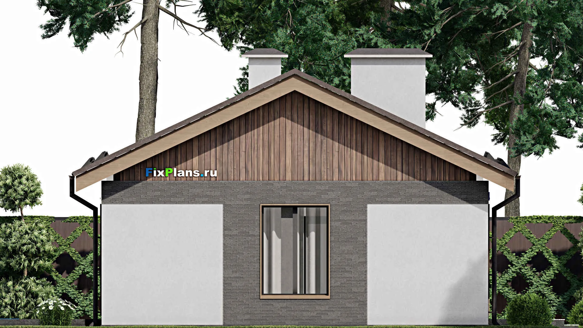 F-6686 - План одноэтажного дома 9 на 14, площадью 140 м² с террасой и 2 спальнями