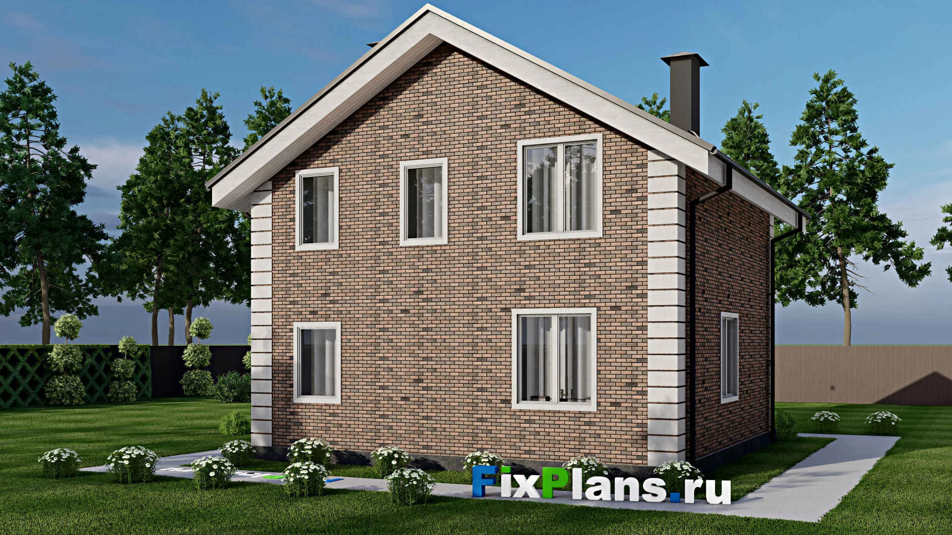 F-10664 - Планы дома с мансардой 10 на 14, площадью 120 м² с 3 спальнями