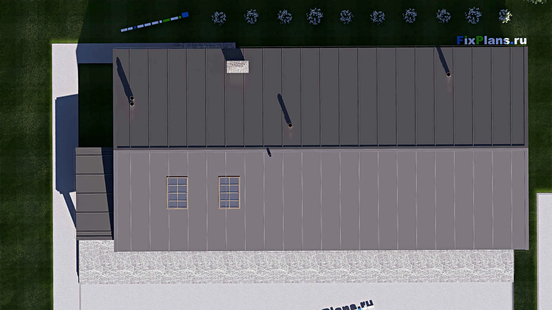 F-17648 - Проект одноэтажного дома 14 на 26, площадью 260 м² с террасой и 4 спальнями