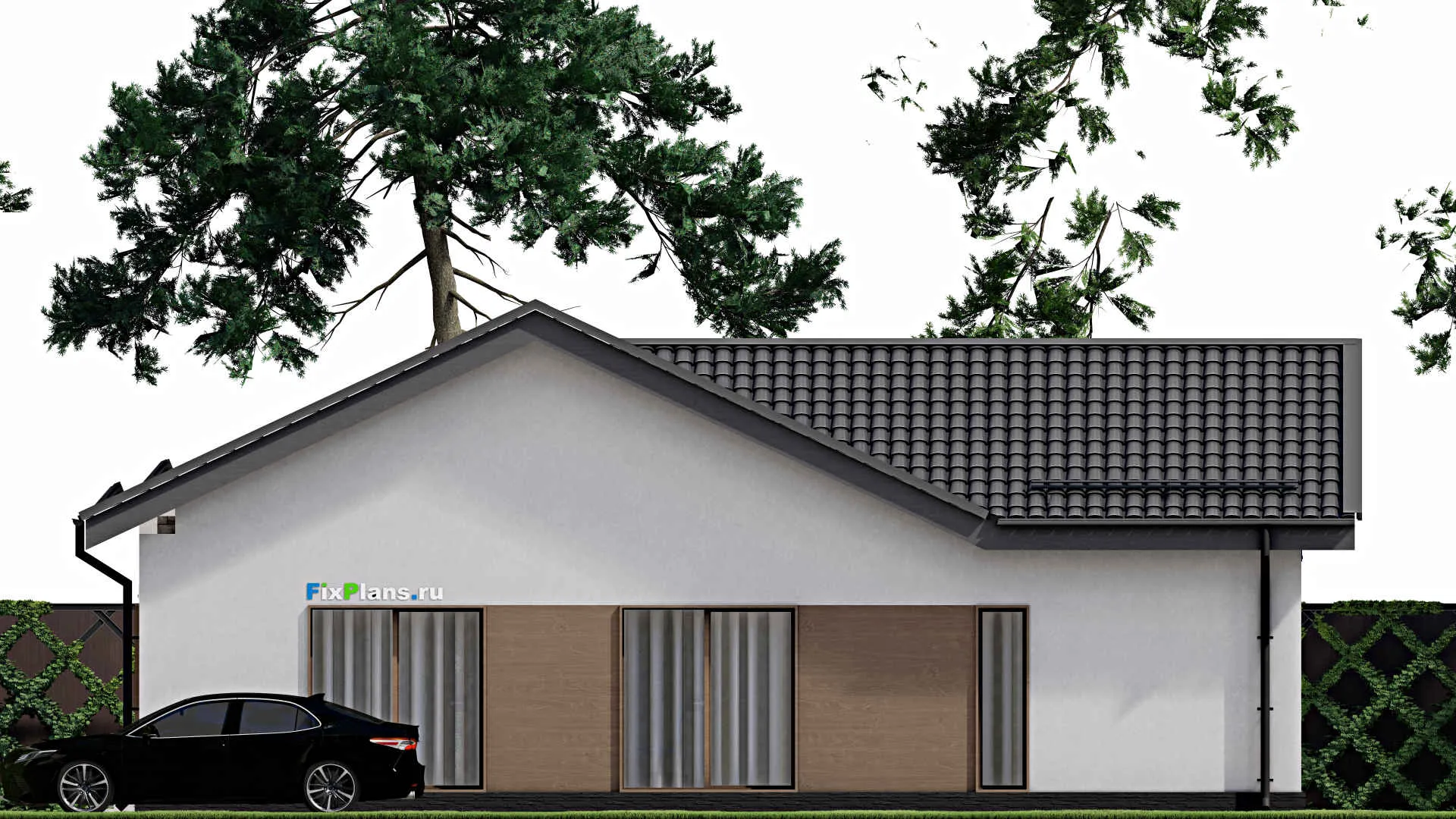 F-3203 - Проект одноэтажного дома 14 на 15, площадью 140 м² с 3 спальнями