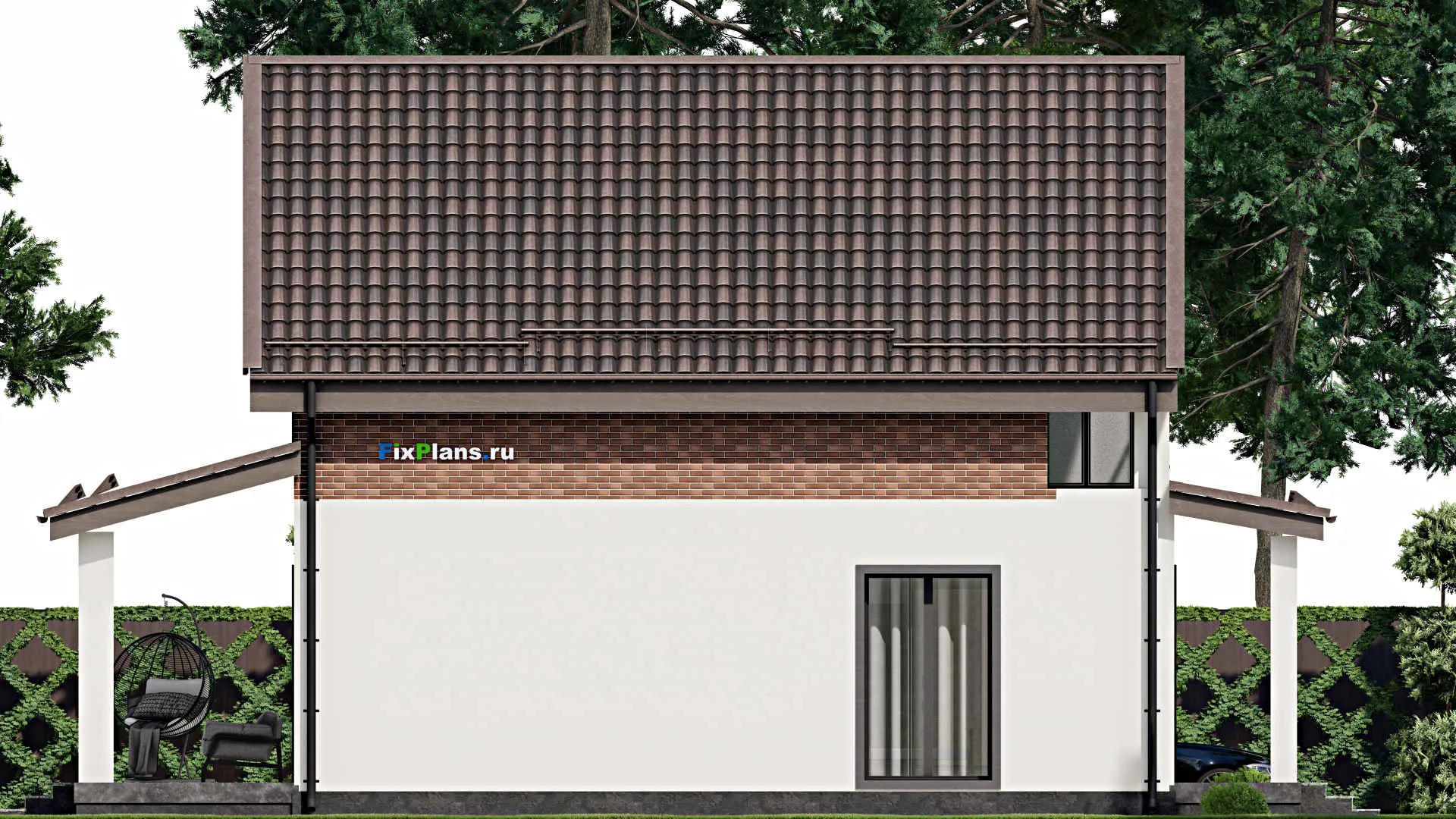 F-4706 - Планы дома с мансардой 9 на 10, площадью 150 м² с террасой, балконом и 3 спальнями