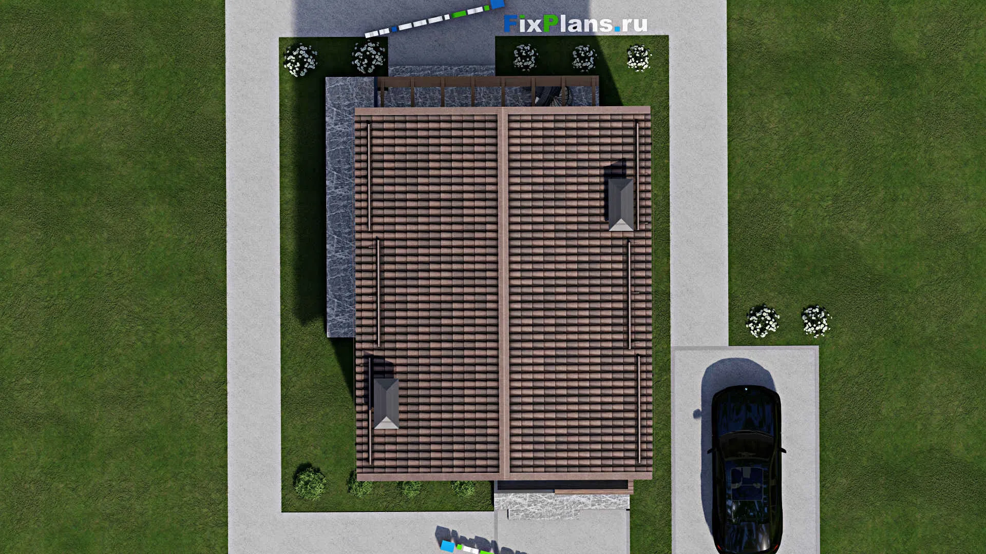 F-7298 - Проект дома с мансардой 9 на 13, площадью 130 м² с террасой, балконом и 3 спальнями