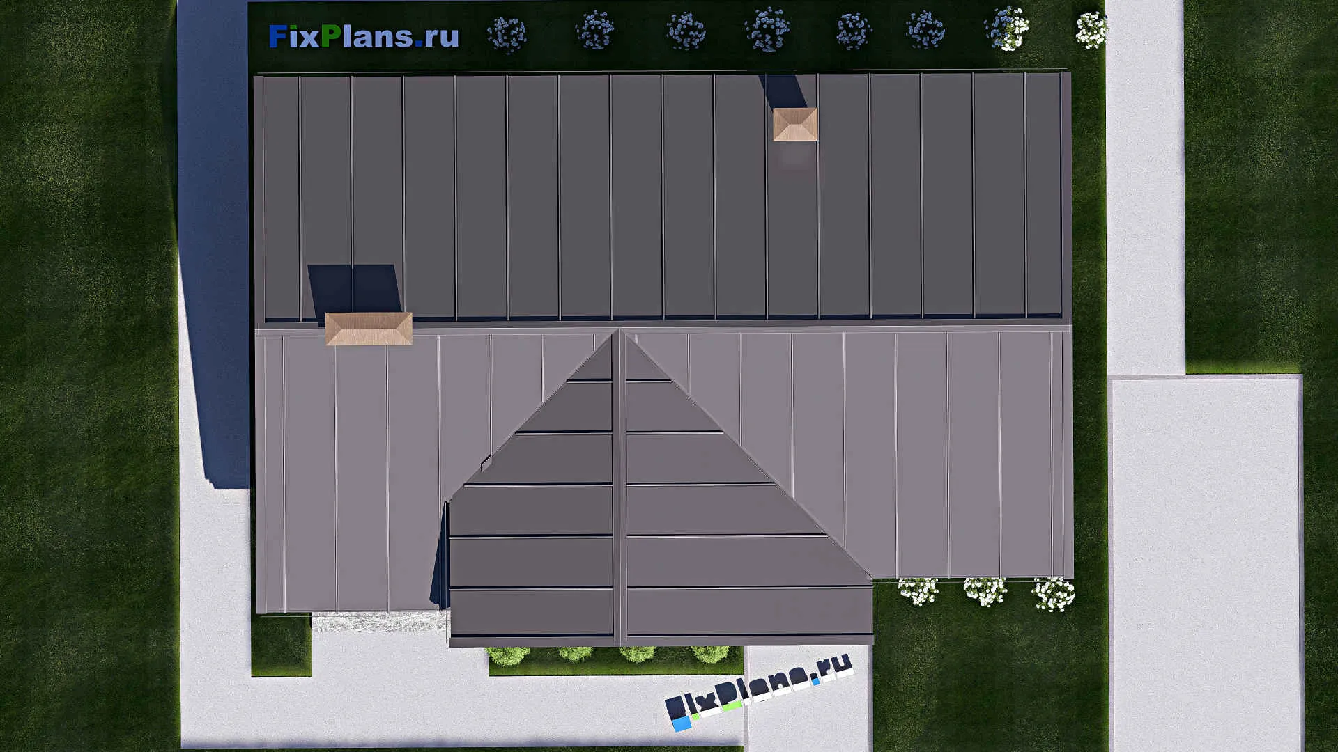 F-17234 - План одноэтажного дома 11 на 16, площадью 130 м² с 3 спальнями