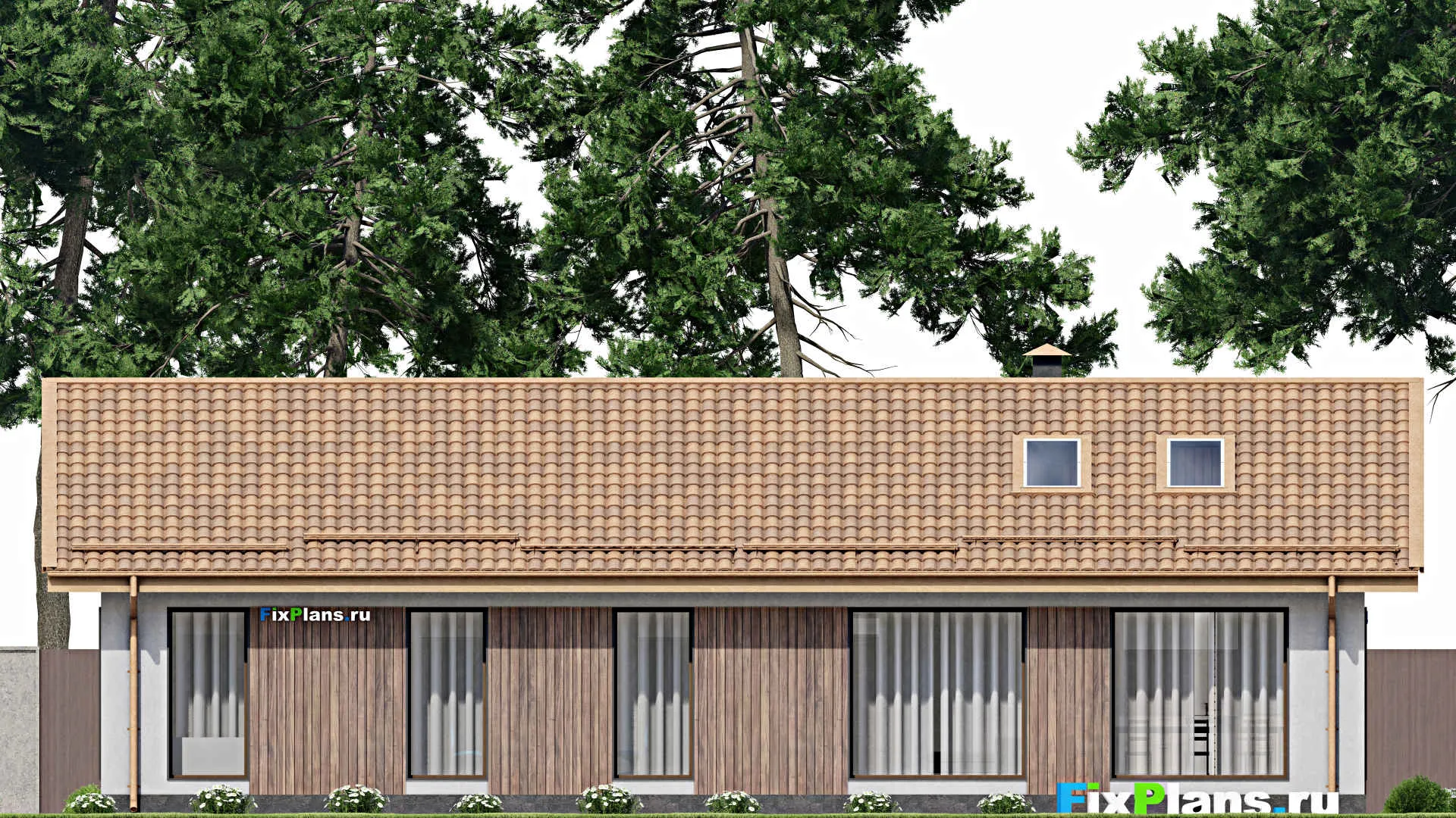 F-10970 - План одноэтажного дома 11 на 18, площадью 140 м² с 3 спальнями