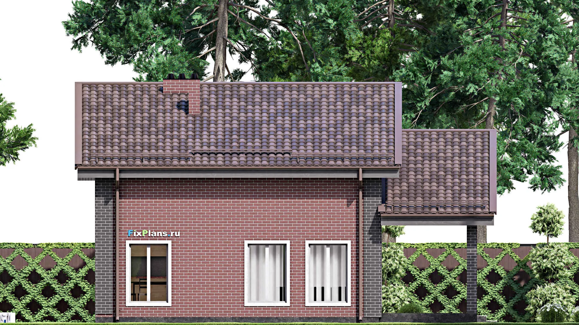 F-15317 - Проект бани 10 на 12, площадью 110 м² с комнатой отдыха, терассой, мансардой, санузлом и спальней