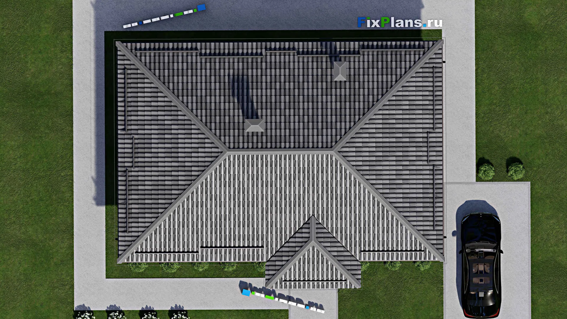 F-6200 - Проект одноэтажного дома 10 на 15, площадью 110 м² с 3 спальнями