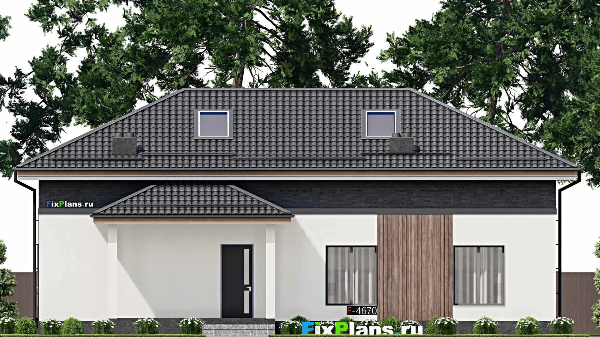 F-4670 - Проект дома с мансардой 10 на 17, площадью 200 м² с 3 спальнями