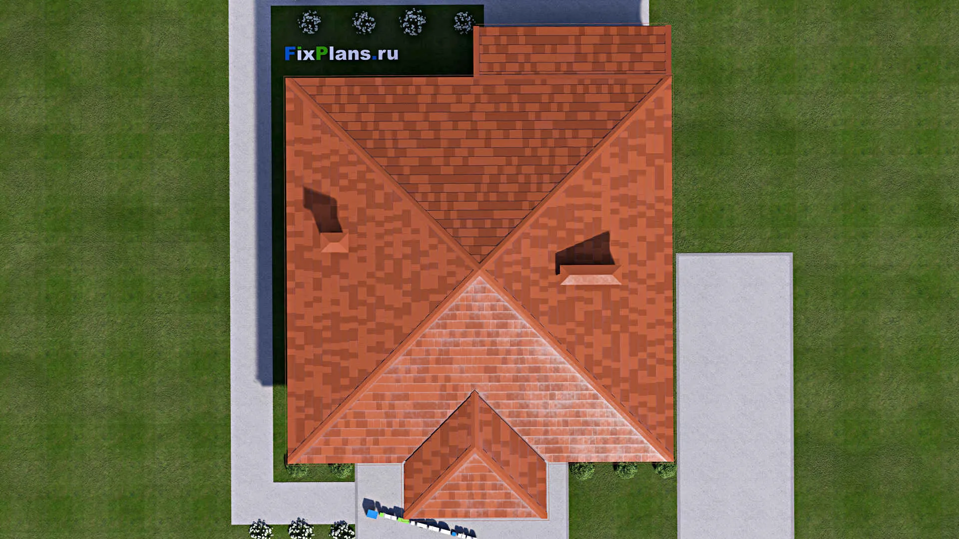 F-14066 - Проект одноэтажного дома 12 на 17, площадью 140 м² с террасой и 3 спальнями