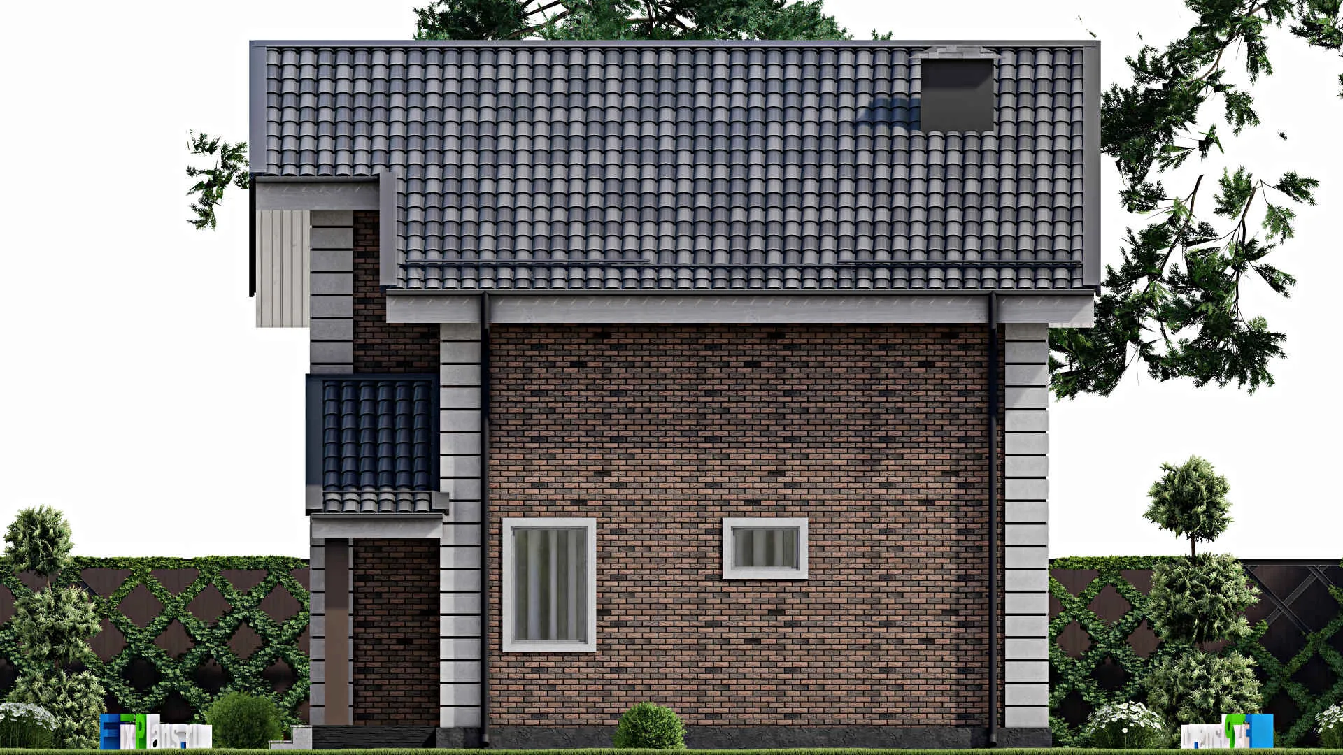 F-10664 - Планы дома с мансардой 10 на 14, площадью 120 м² с 3 спальнями