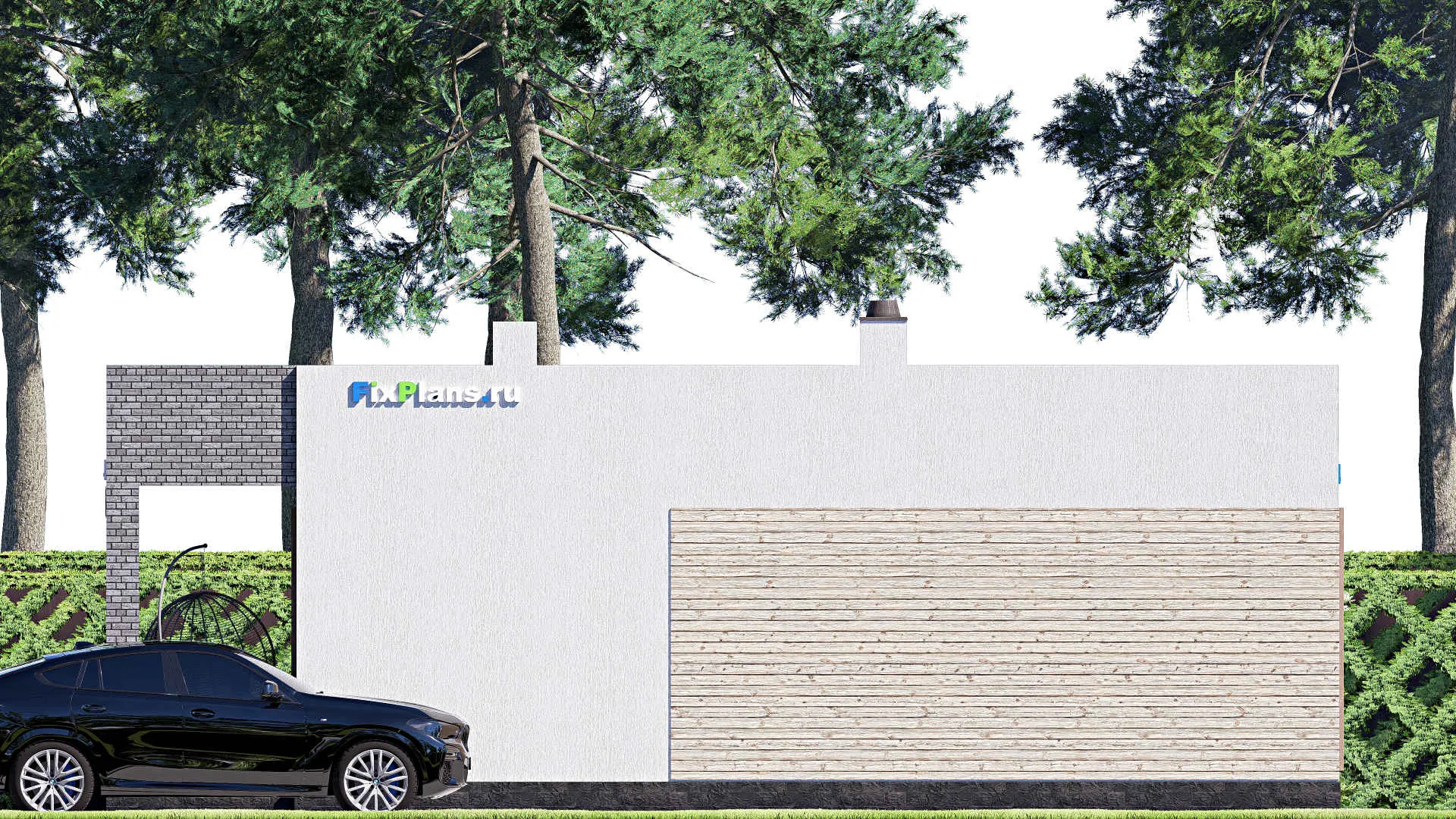 F-20564 - Проект одноэтажного дома 12 на 14, площадью 130 м² с 4 спальнями