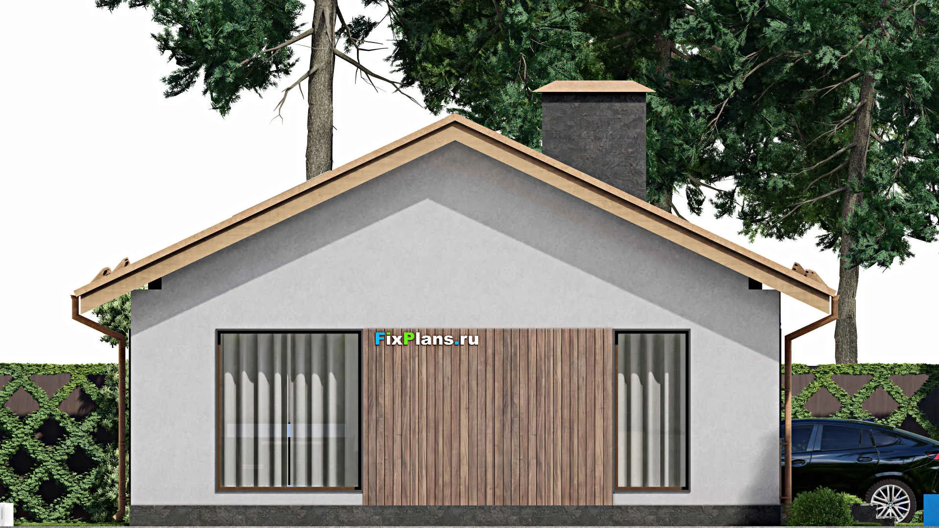 F-10970 - План одноэтажного дома 11 на 18, площадью 140 м² с 3 спальнями