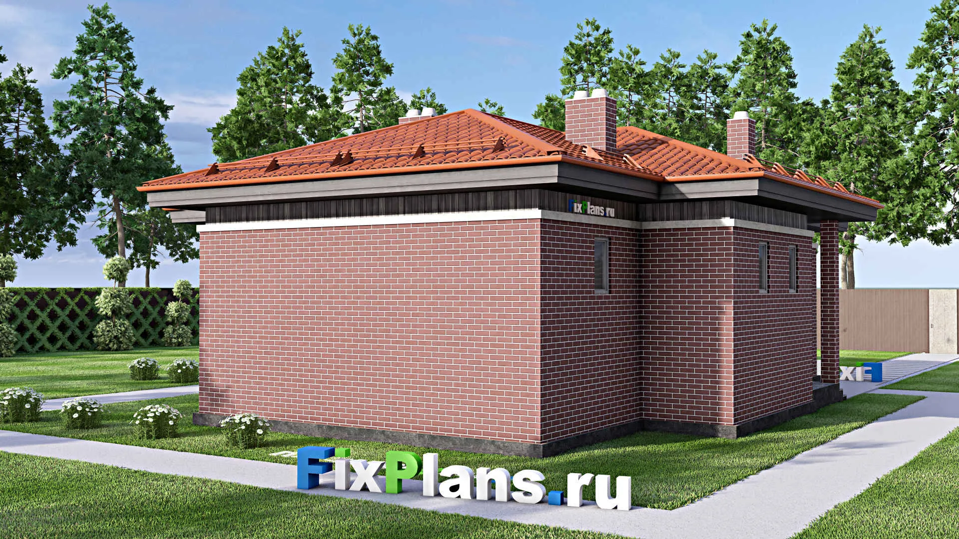 F-14849 - Проект бани 12 на 14, площадью 100 м² с терассой и 2 санузлами