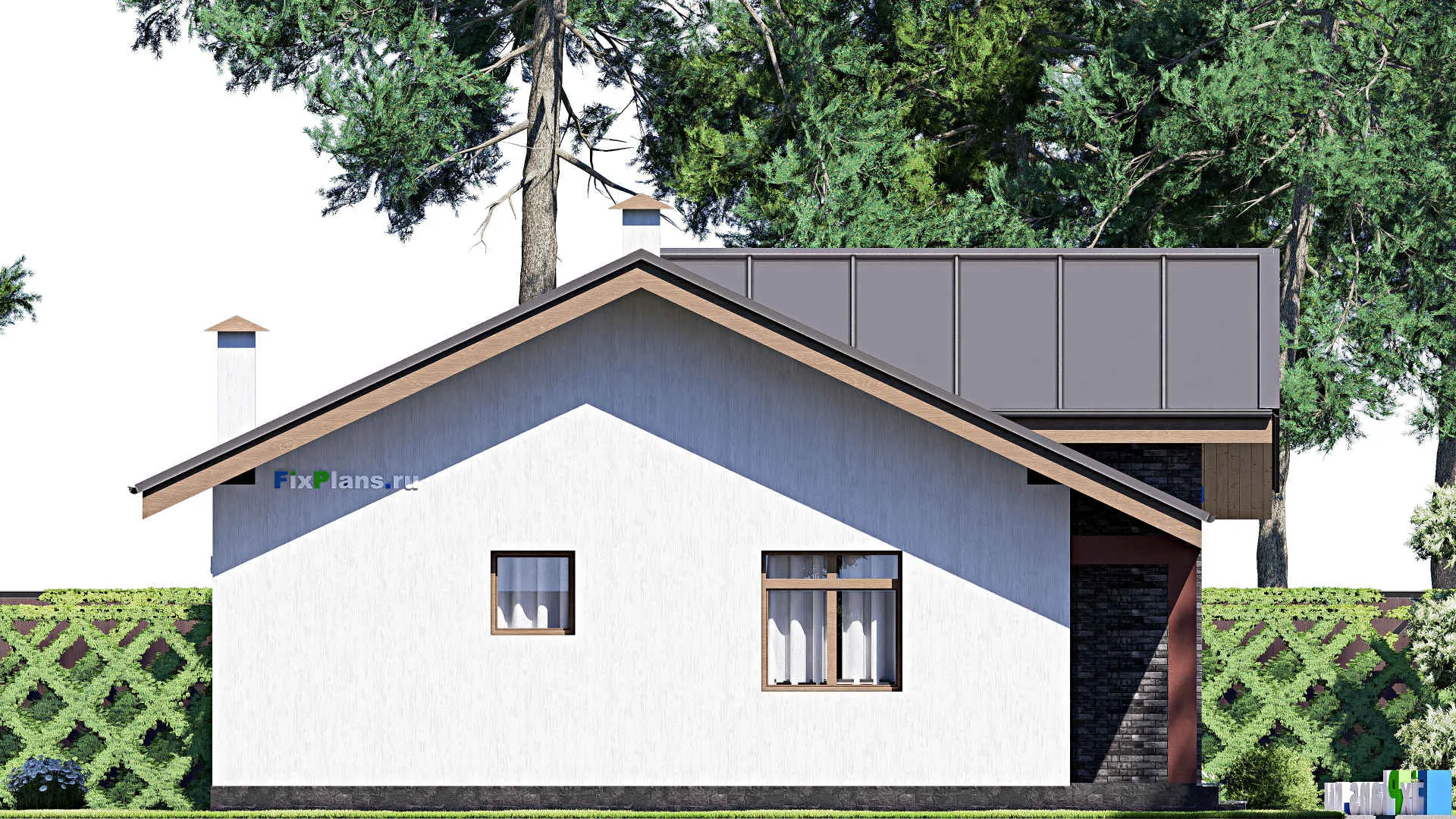 F-17234 - План одноэтажного дома 11 на 16, площадью 130 м² с 3 спальнями