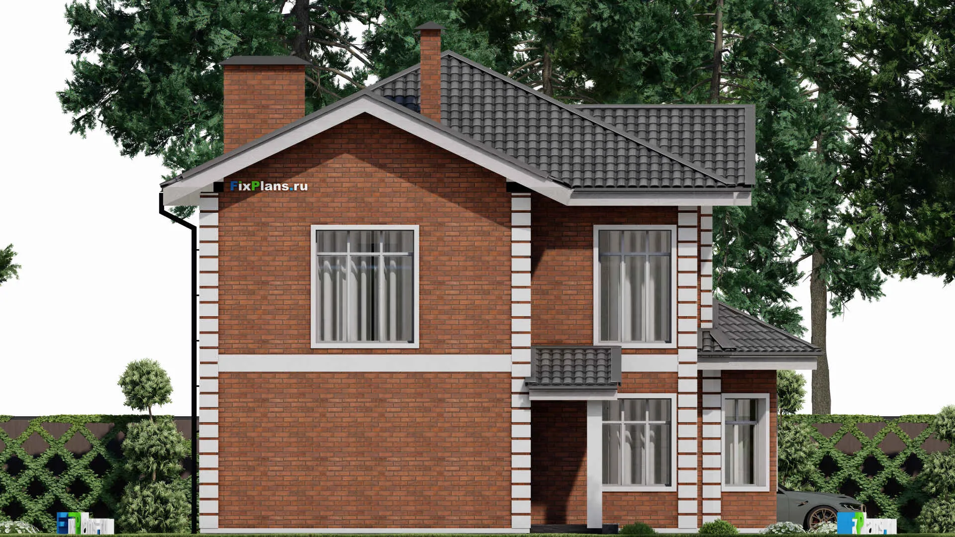 F-8270 - Проект двухэтажного дома 12 на 13, площадью 170 м² с 3 спальнями