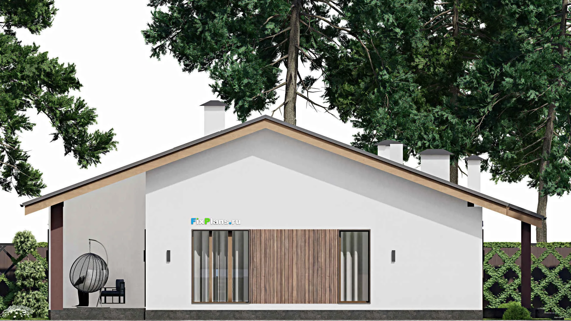 F-12230 - План одноэтажного дома 16 на 16, площадью 180 м² с 4 спальнями