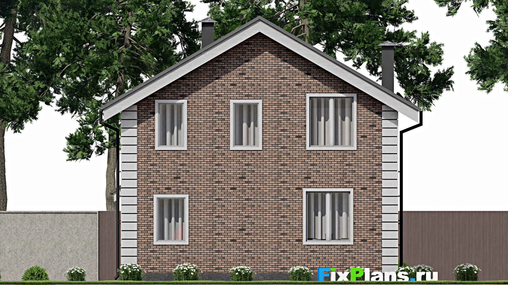 F-10664 - Планы дома с мансардой 10 на 14, площадью 120 м² с 3 спальнями