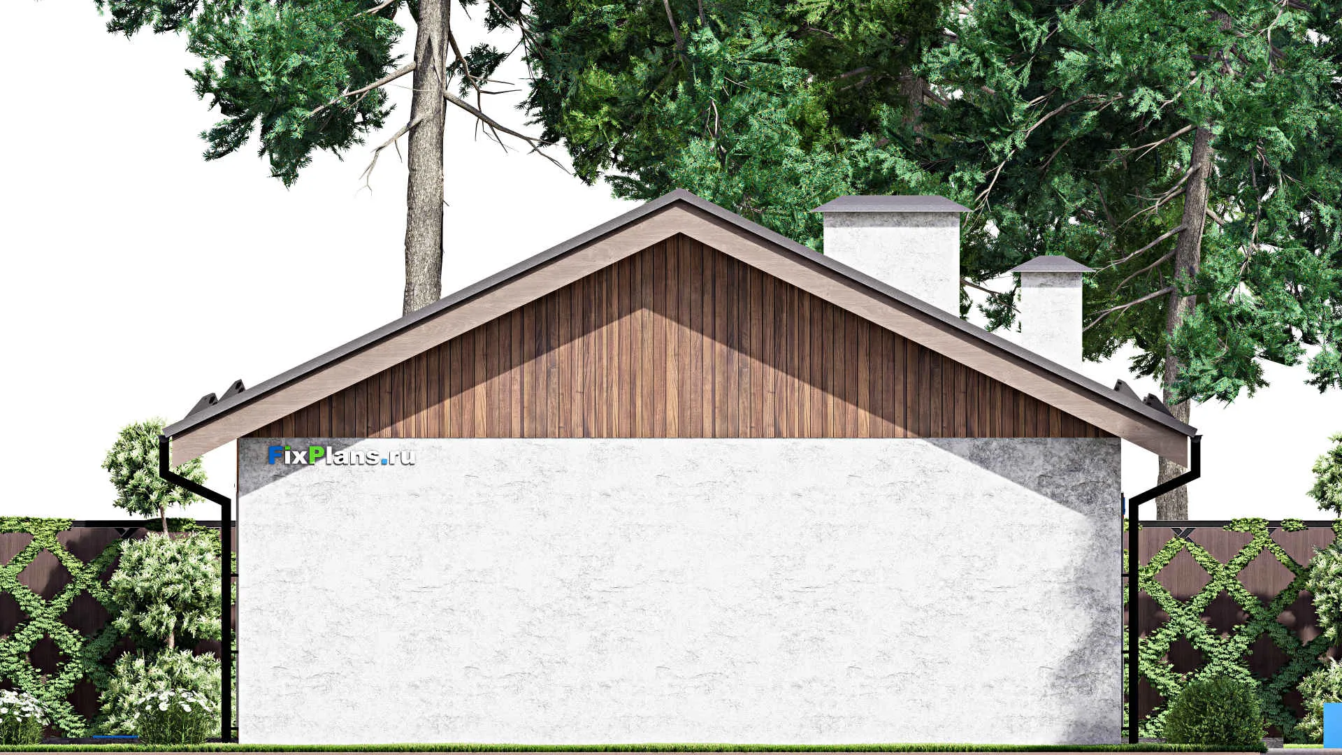 F-13031 - План одноэтажного дома 14 на 15, площадью 130 м² с террасой и 3 спальнями