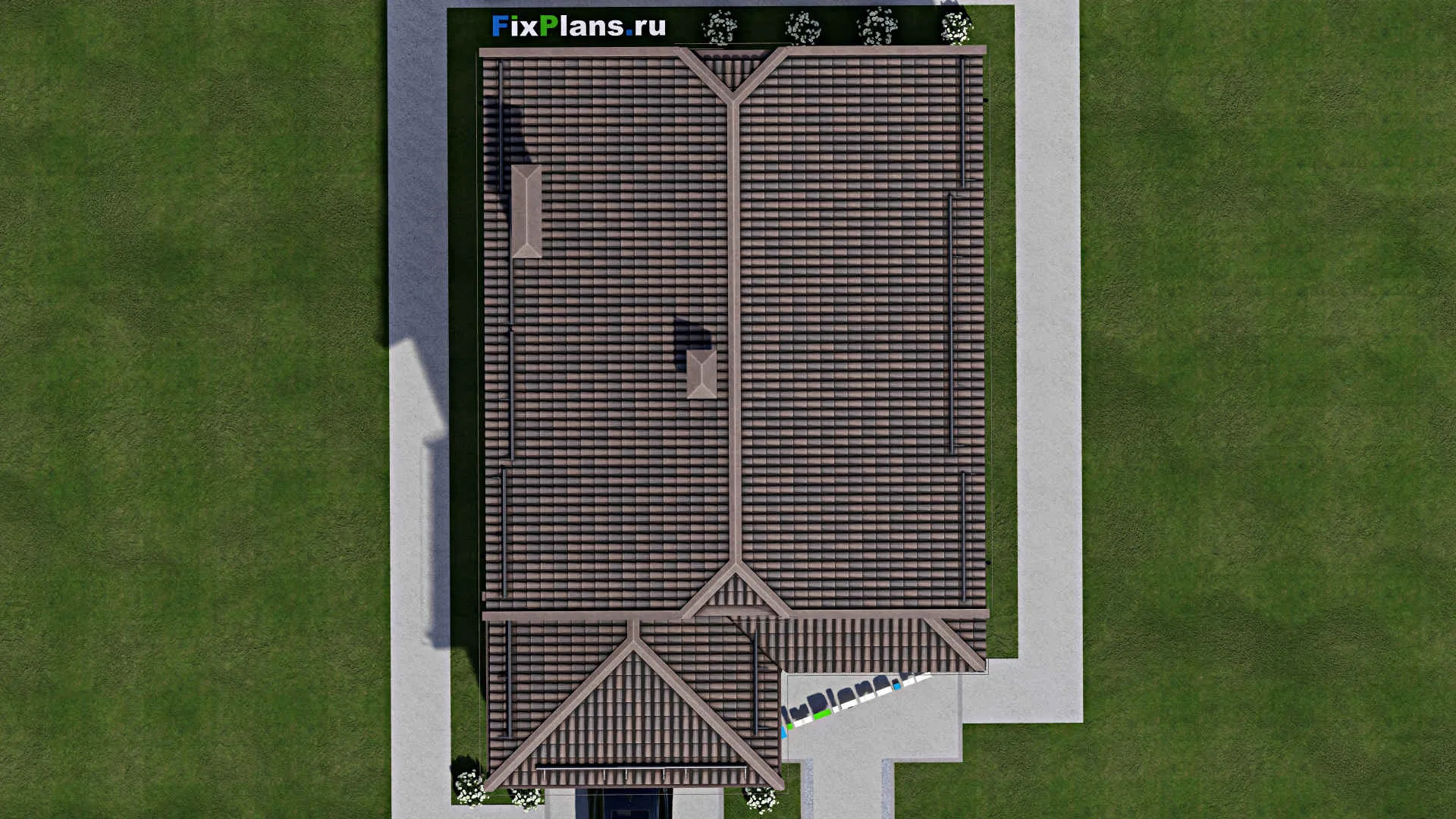 F-5660 - Планы двухэтажного дома 11 на 16, площадью 200 м² с гаражом на 1 машину и 4 спальнями